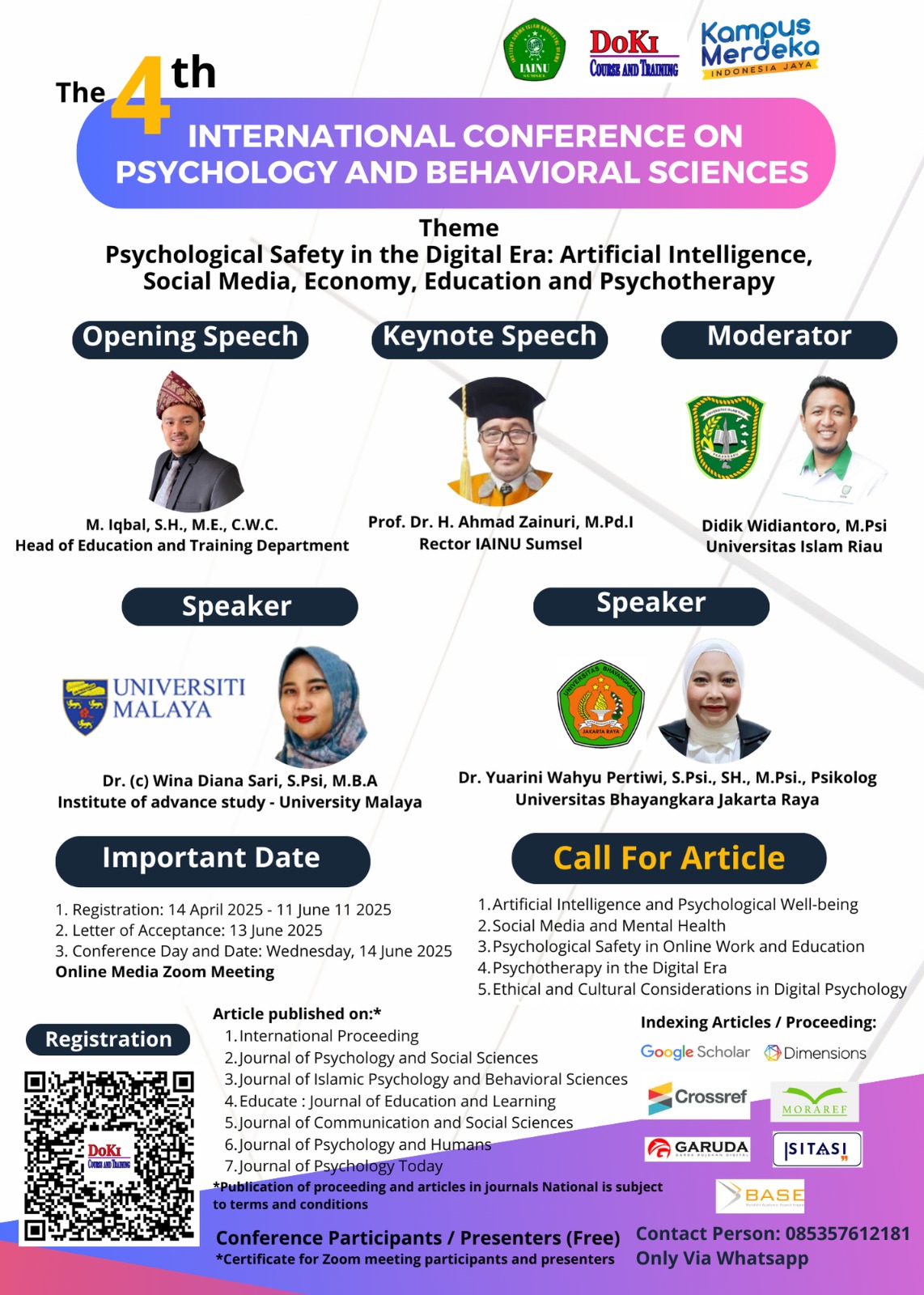 IAINU Sumsel Gelar Konferensi Internasional ke-4, Angkat Isu Keamanan Psikologis di Era Digital